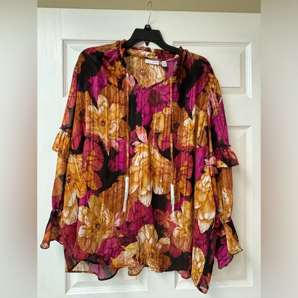 Susan Graver Floral Blouse